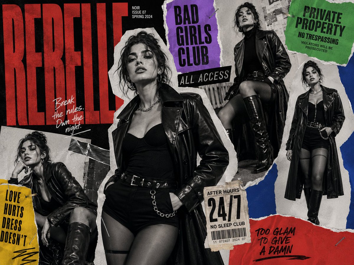 Product Marketing - Noir Fashion Collage Poster - Image 2