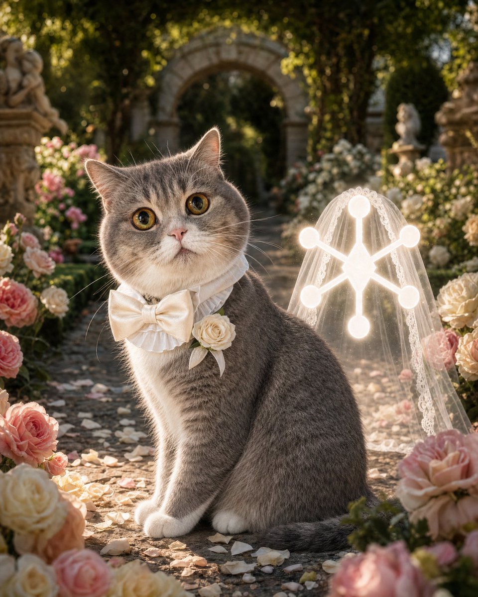 Social Media Post - Cat Groom Garden Wedding Portrait - Image 1