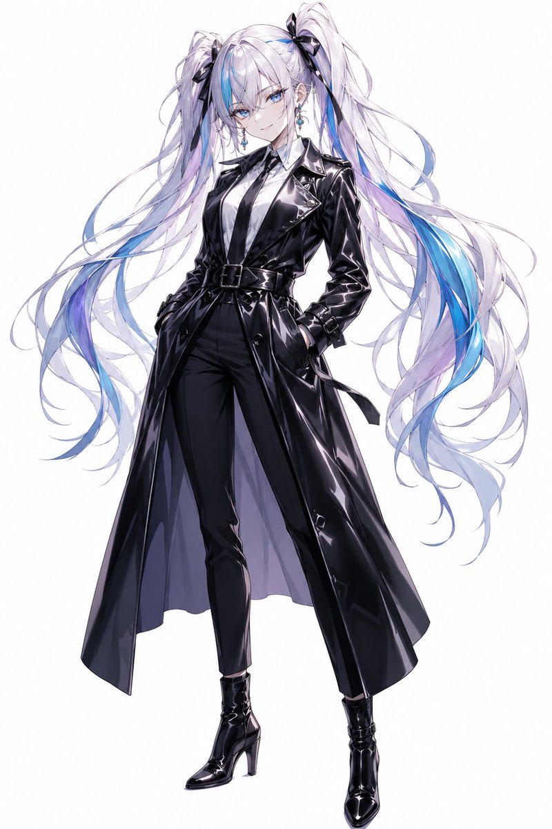 Product Marketing - Anime Twin-Tail Patent Trench Fashion - Image 1