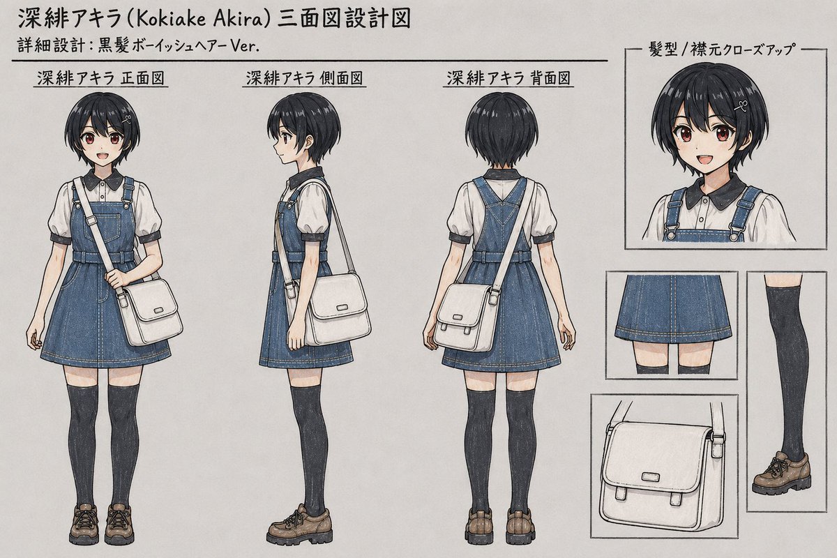 Anime Character Turnaround Sheet