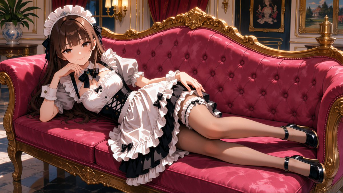 Profile / Avatar - Anime Maid on Baroque Sofa - Image 1