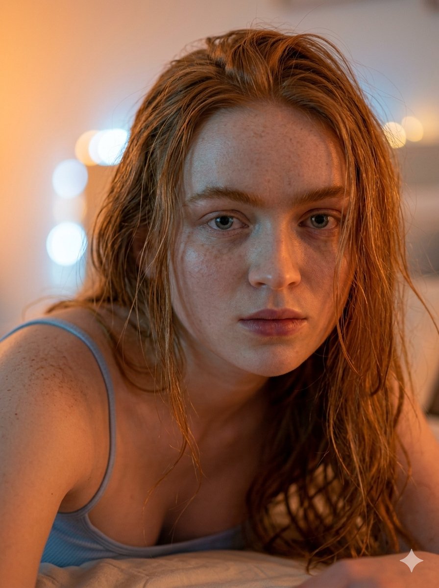 Sample output image for Cozy Bedroom Nighttime Portrait