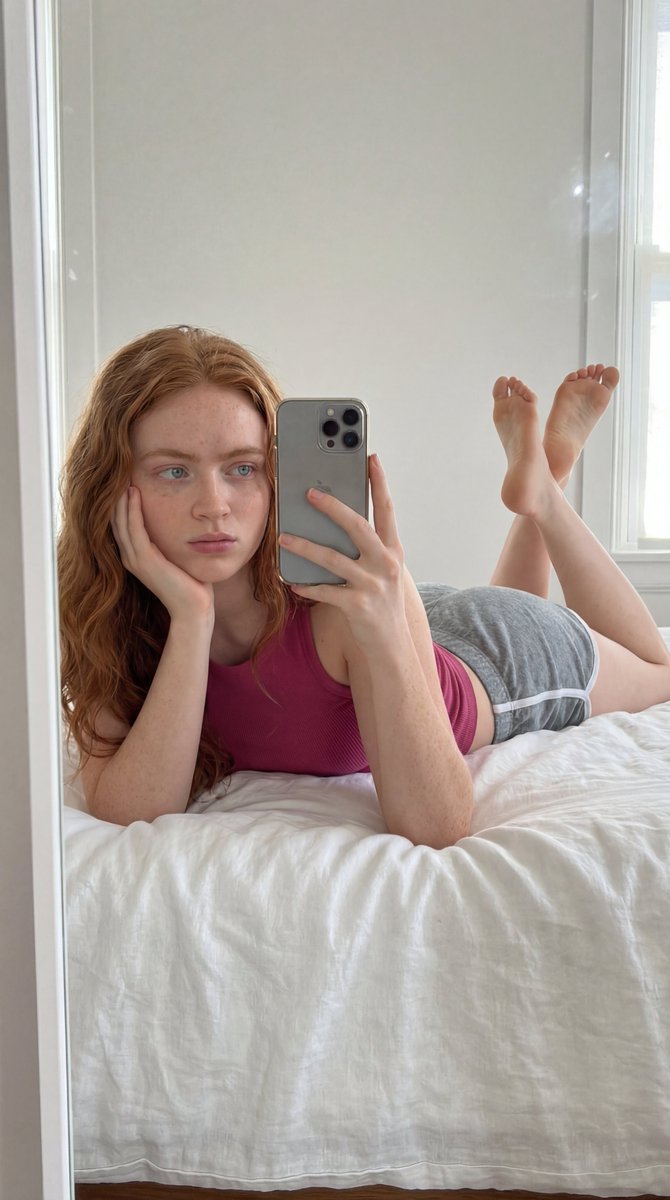 Sample output image for Prone Bedroom Mirror Selfie