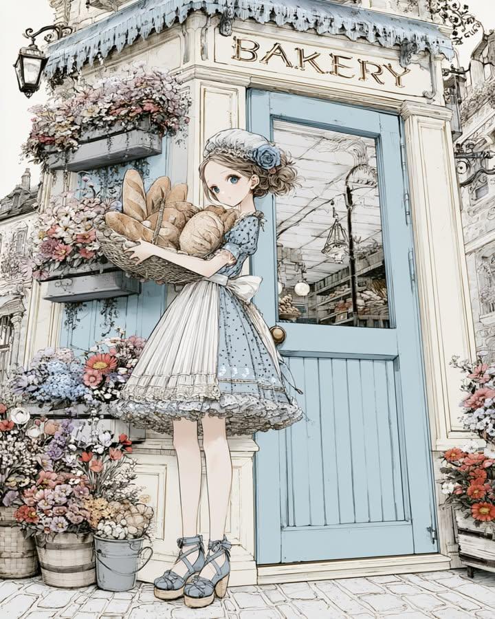 Comic / Storyboard - Vintage Bakery Anime Illustration - Image 2