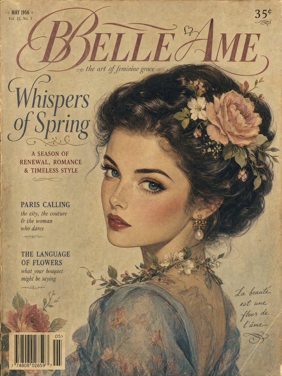 Vintage Gouache Fashion Magazine Cover example 3