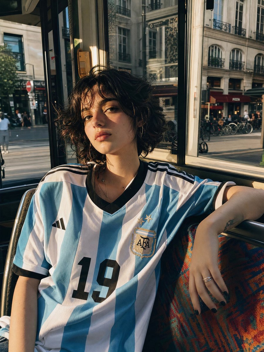 Candid Portrait in Football Jersey example 2