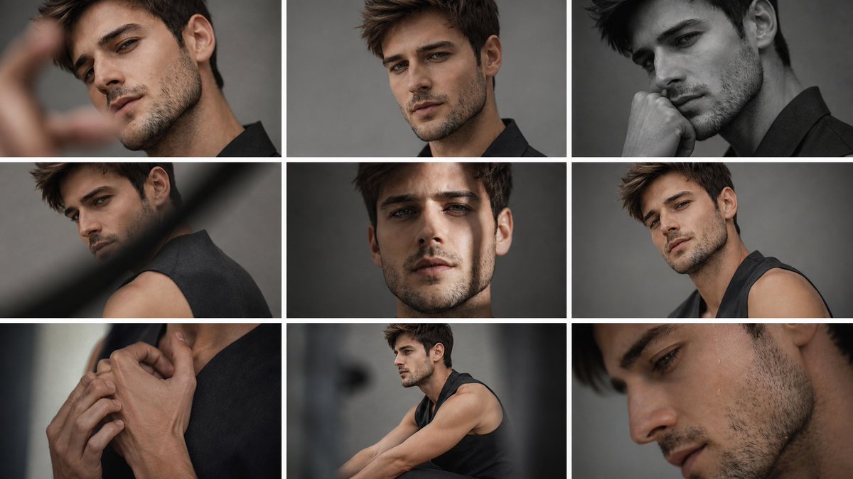 Anonymous Male Editorial Contact Sheet
