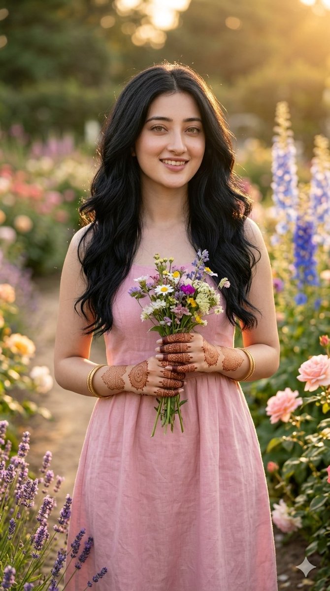 Sample output image for Lined Paper Illustration of Woman with Daisies