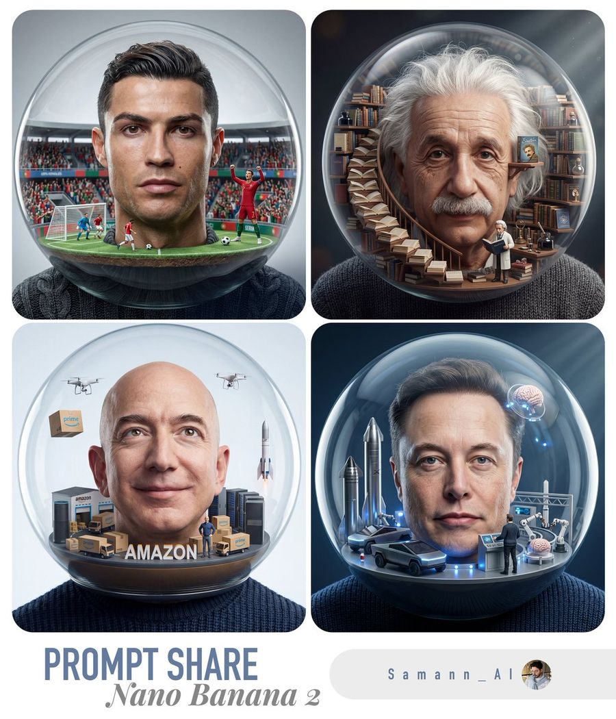 Surreal Miniature Universe Bubble Portrait
