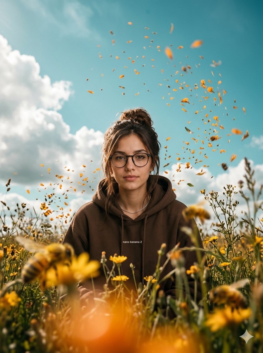 Sample output image for Cinematic Worm's-Eye View Field Portrait