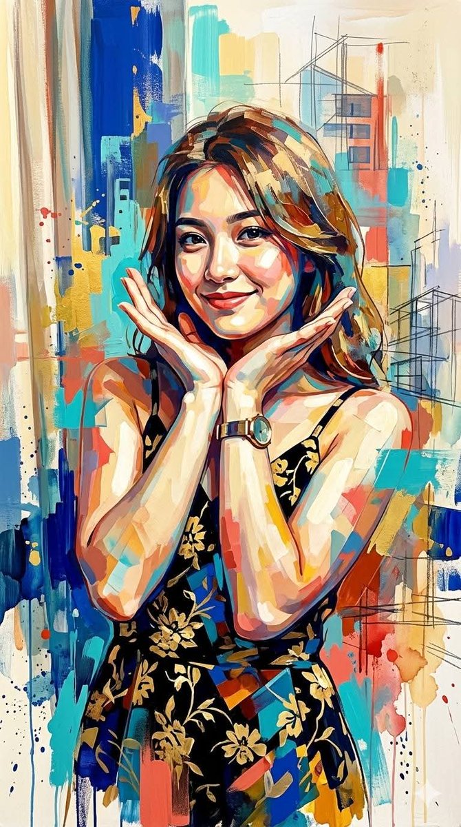 Contemporary Mixed-Media Abstract Portrait 2