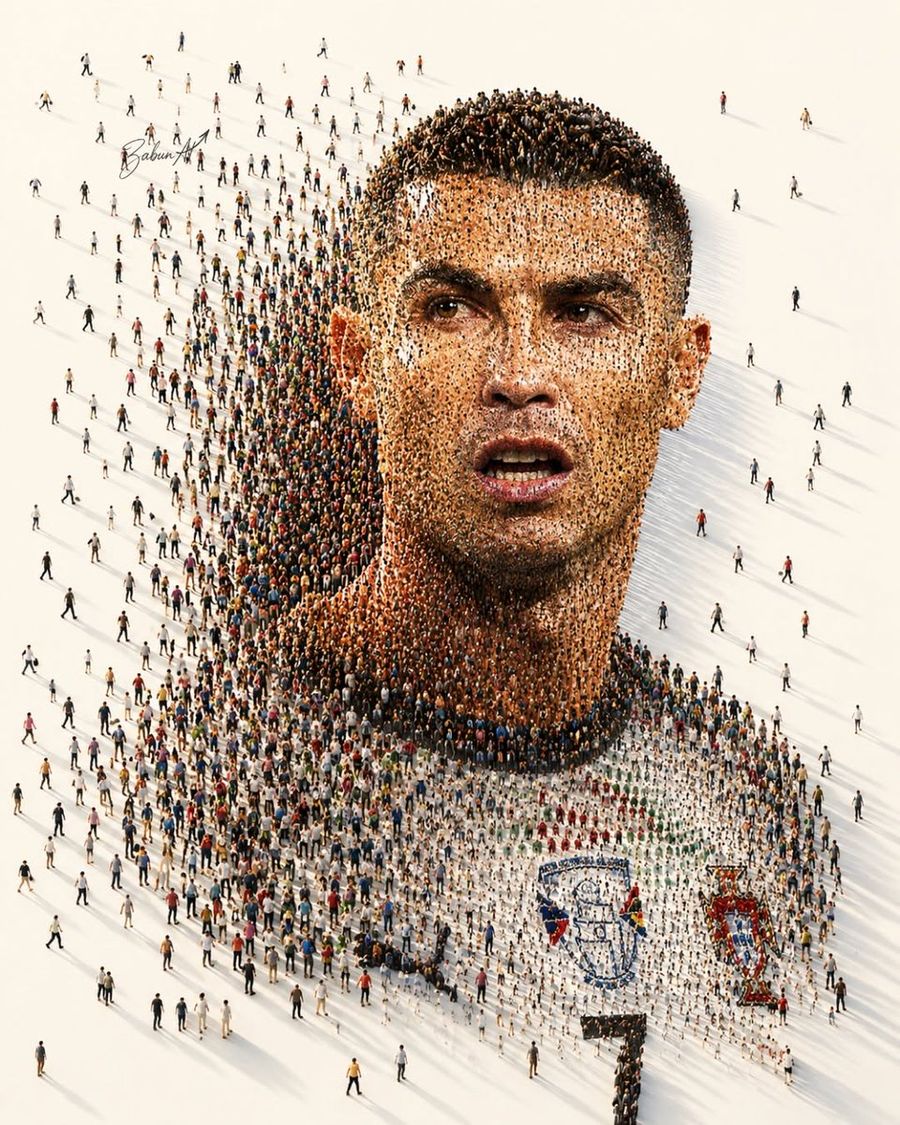 Human Crowd Mosaic Portrait