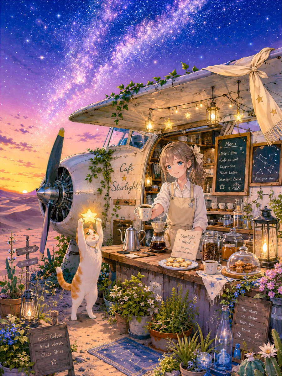 Starlit Desert Airplane Cafe