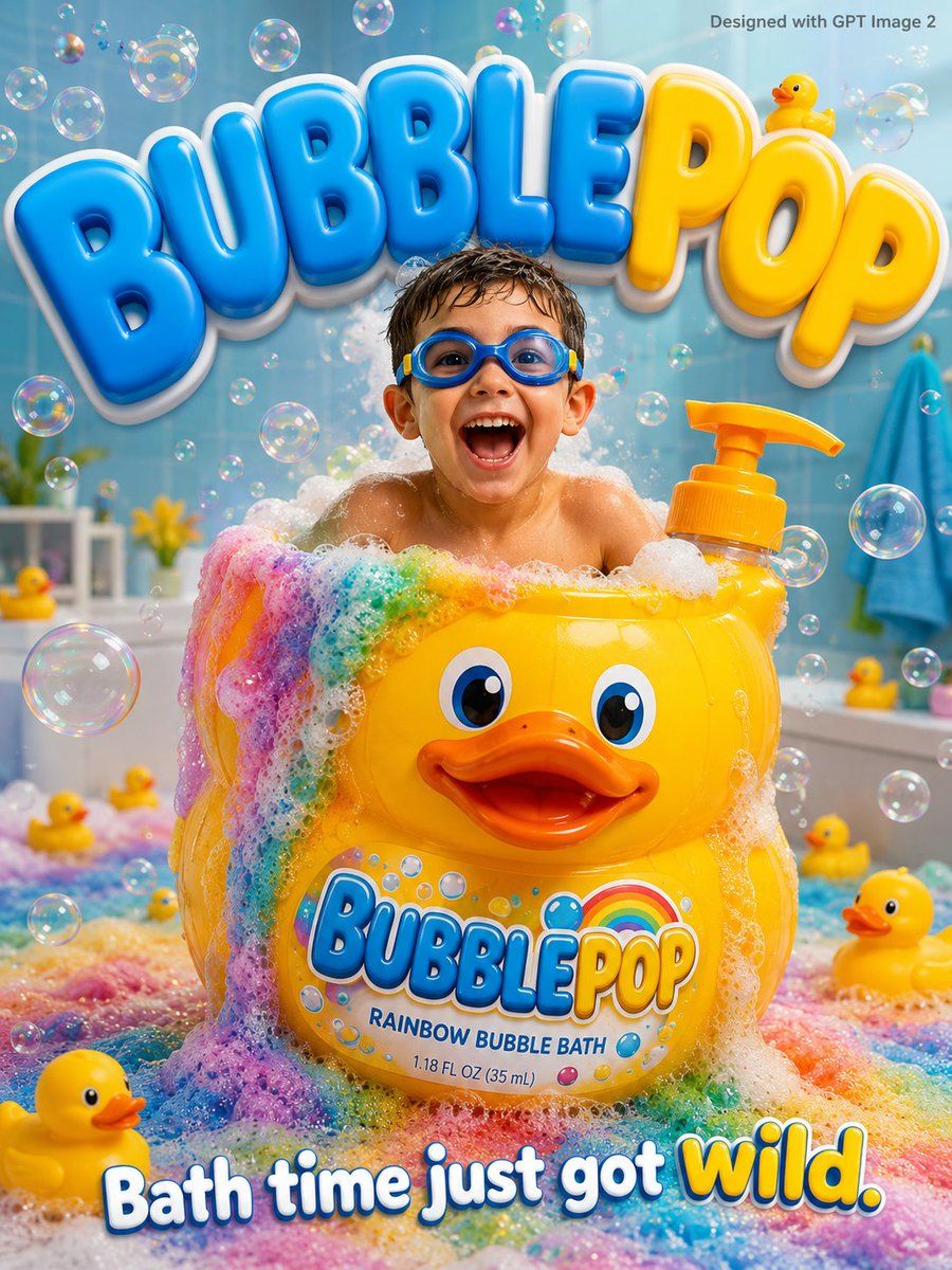 Kids Bath Product Advertisement Poster