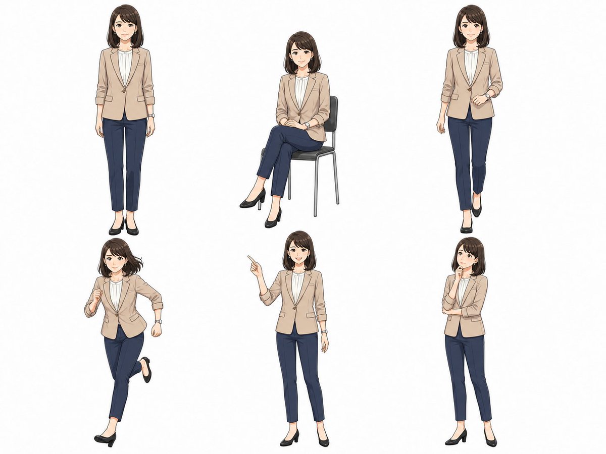 动漫职场女性姿势参考图