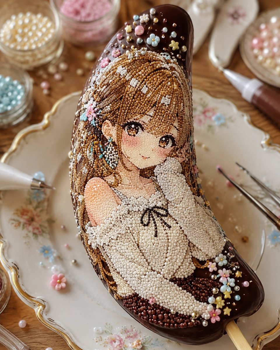 Kawaii Bead Art Chocolate Banana