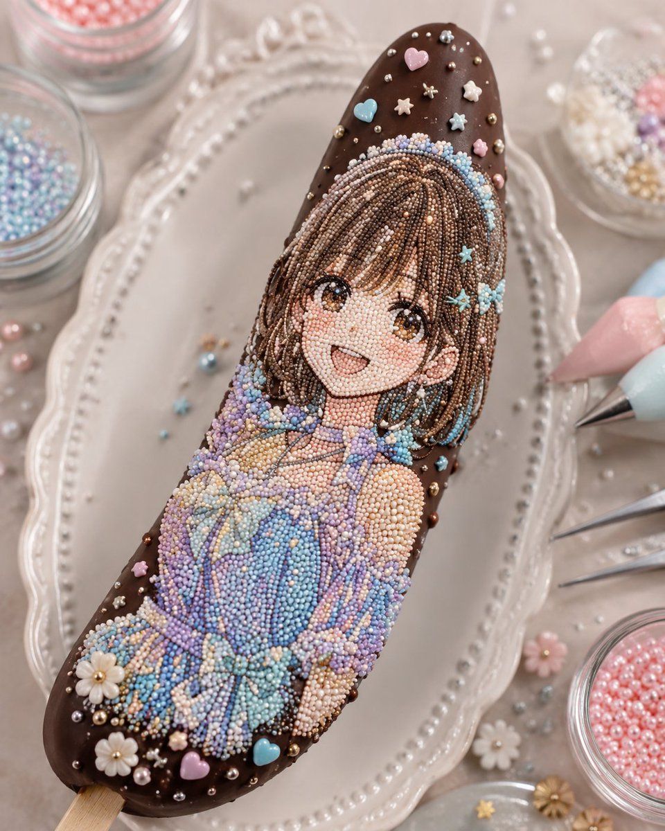 Kawaii Bead Art Chocolate Banana example 4