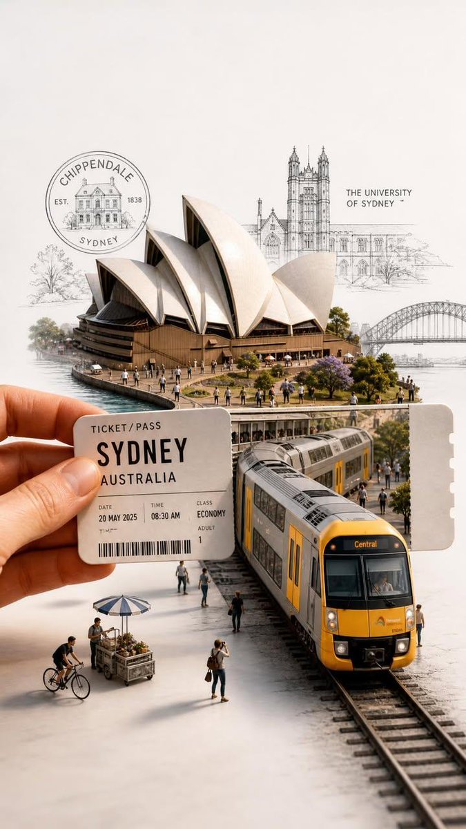 Forced Perspective Travel Ticket Train example 2