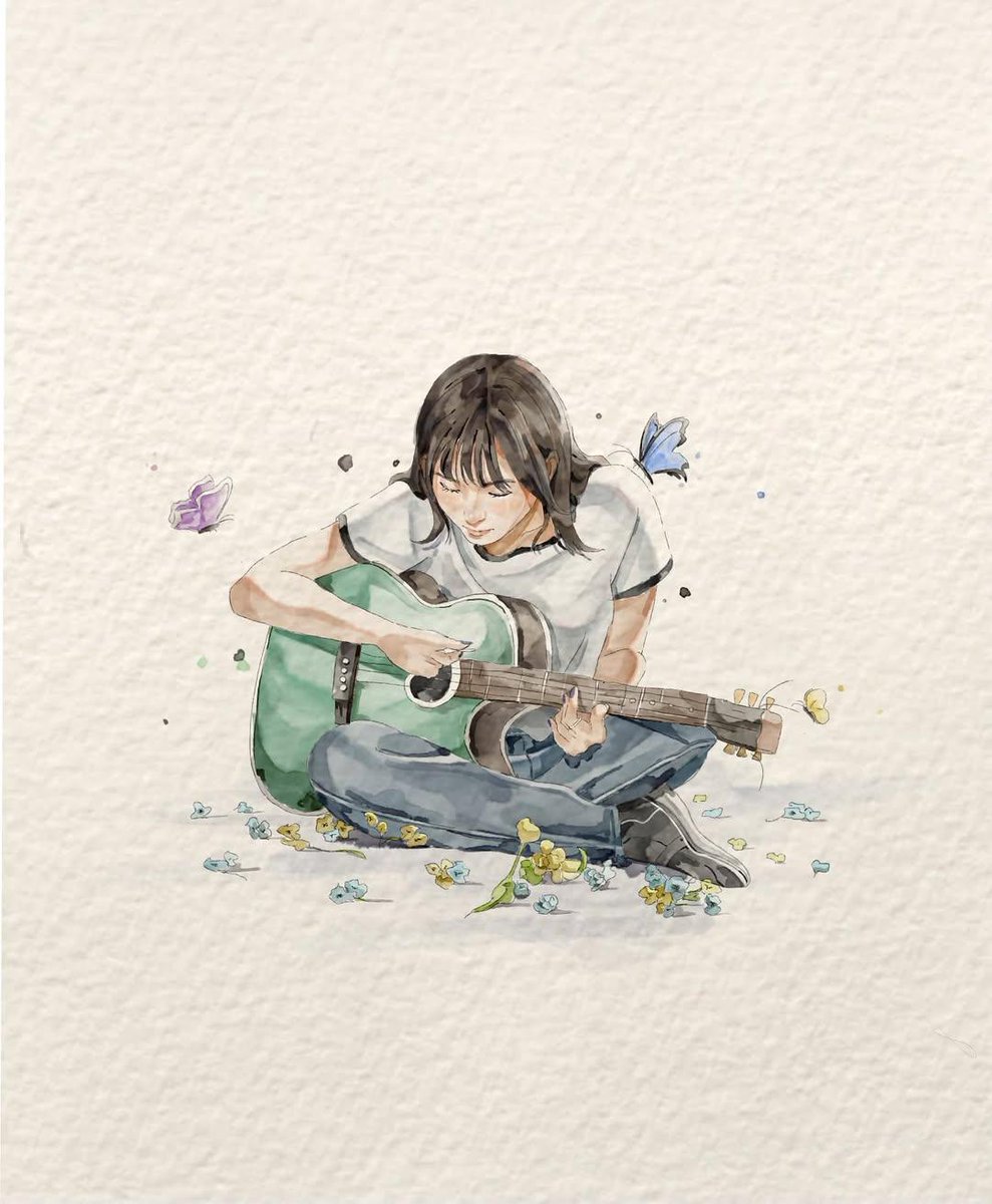 Watercolor Fashion Sketch with Bicycle example 2