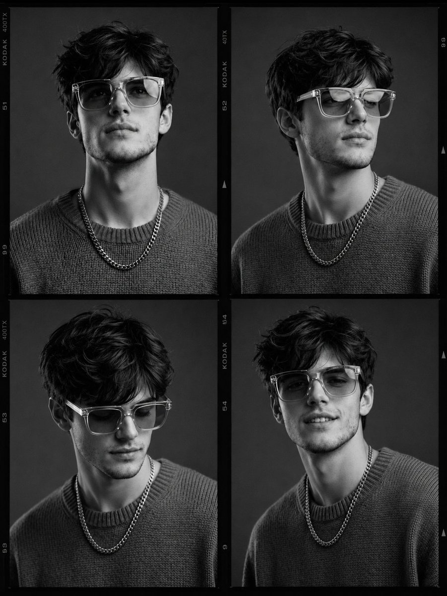 Fashion Casting Monochrome Contact Sheet