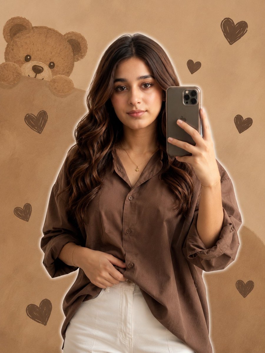 Realistic Girl Mirror Selfie
