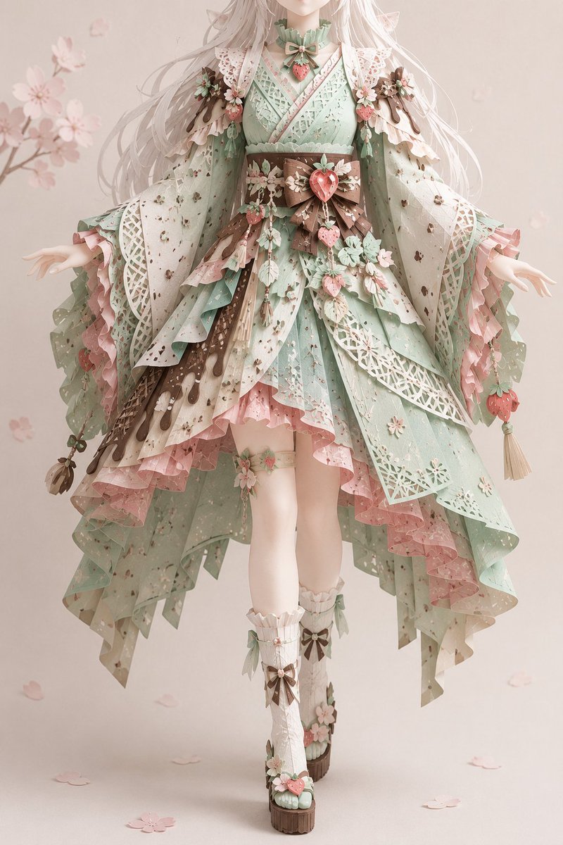 Intricate Kirie Paper-Cut Outfit