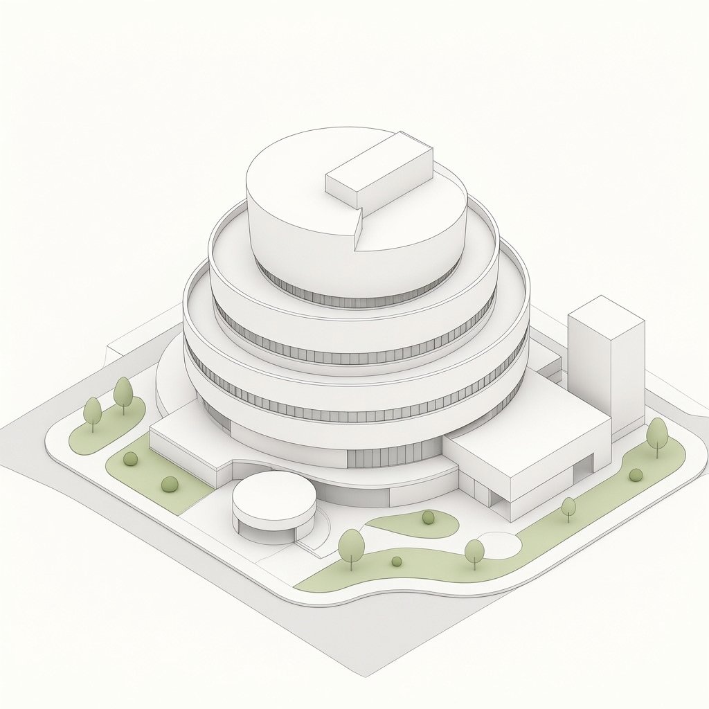 Isometric Circular Museum Architecture