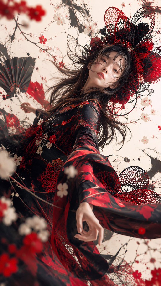 Gothic Kimono Ink Fashion Portrait example 2