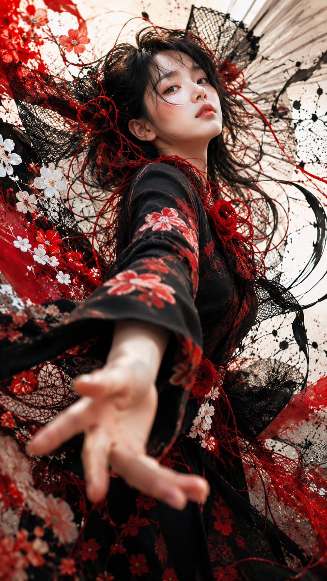 Gothic Kimono Ink Fashion Portrait example 3