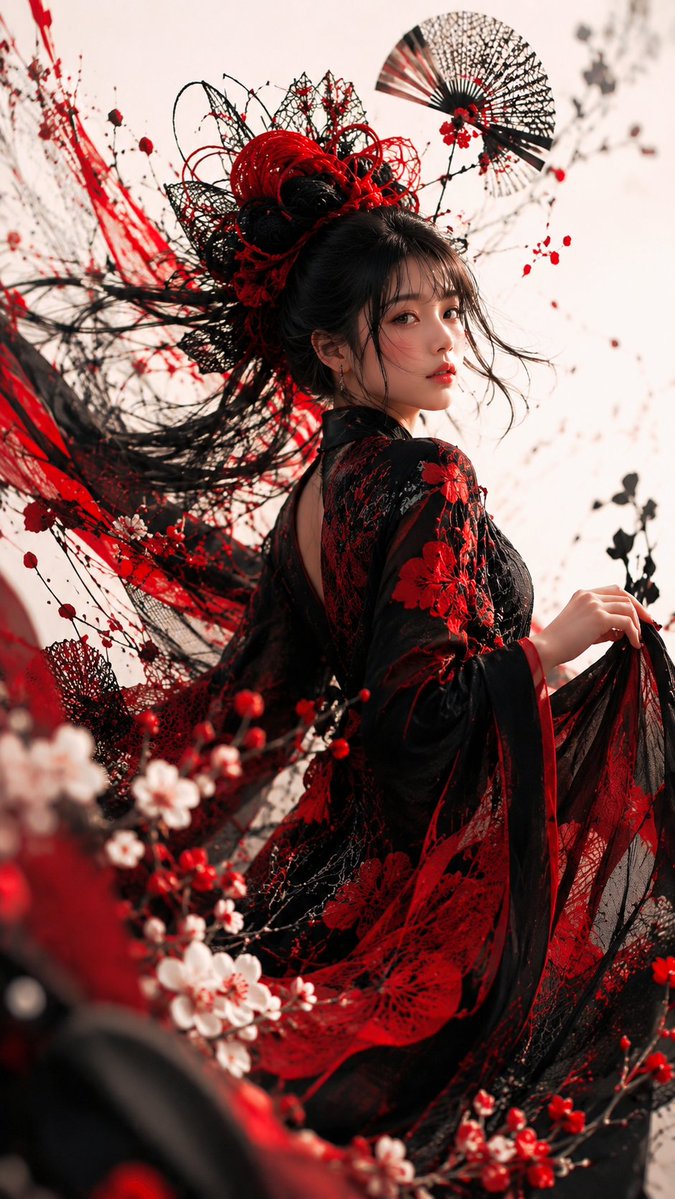 Gothic Kimono Ink Fashion Portrait example 4