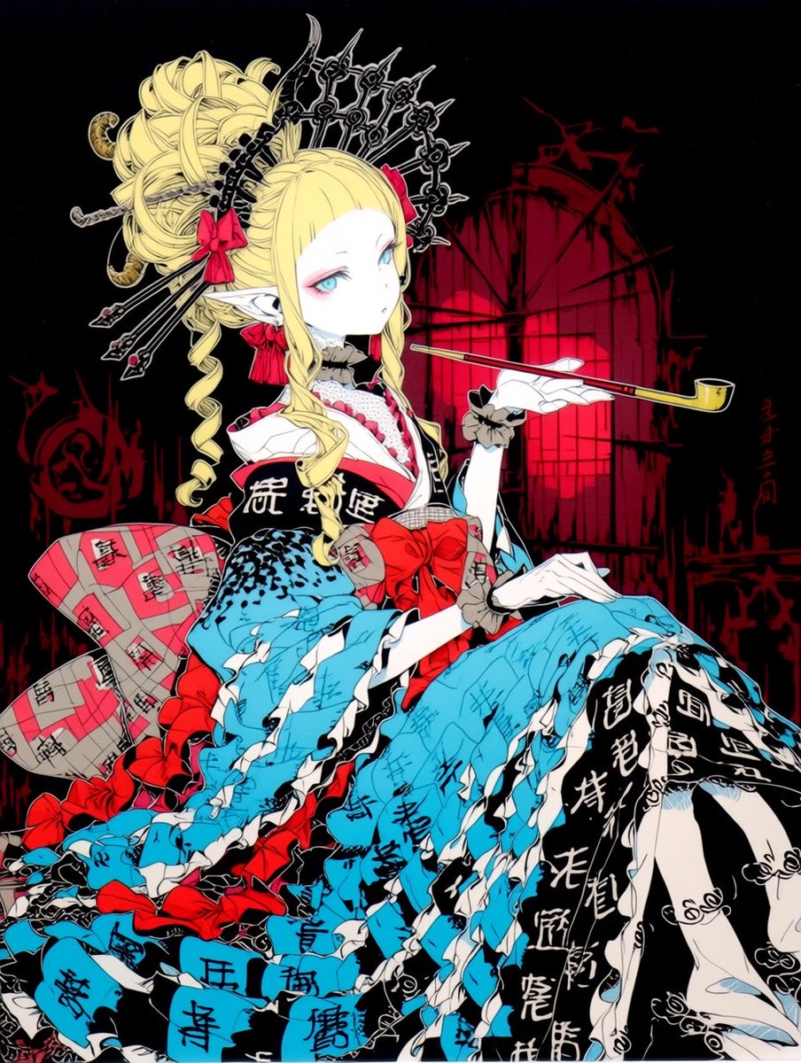 Gothic Oiran Anime Portrait
