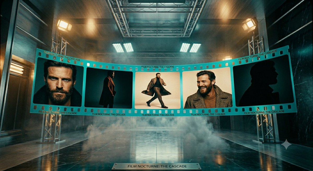 Cinematic Noir Film Strip Display
