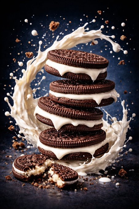 Sample output image for Macro Luxury Biscuit Milk Splash