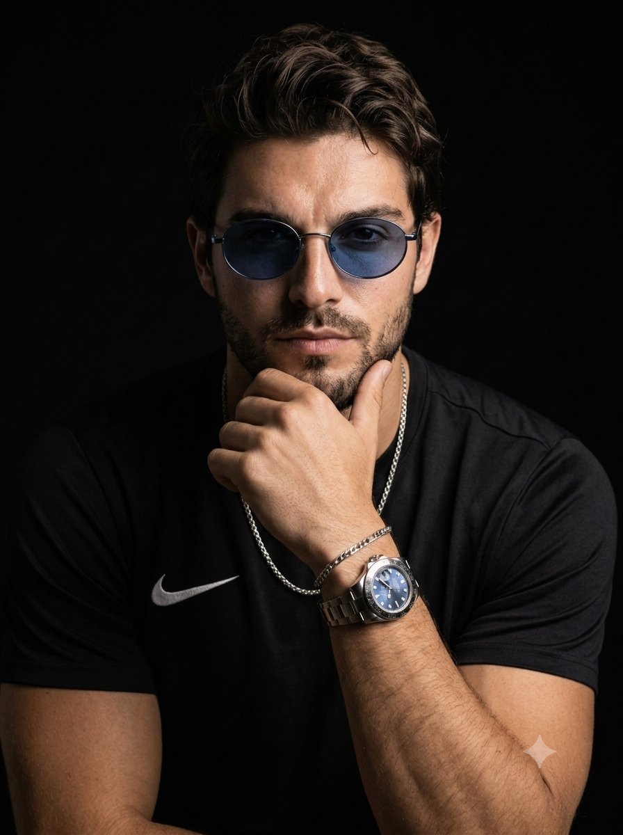 Sample output image for Moody Male Studio Portrait with Sunglasses