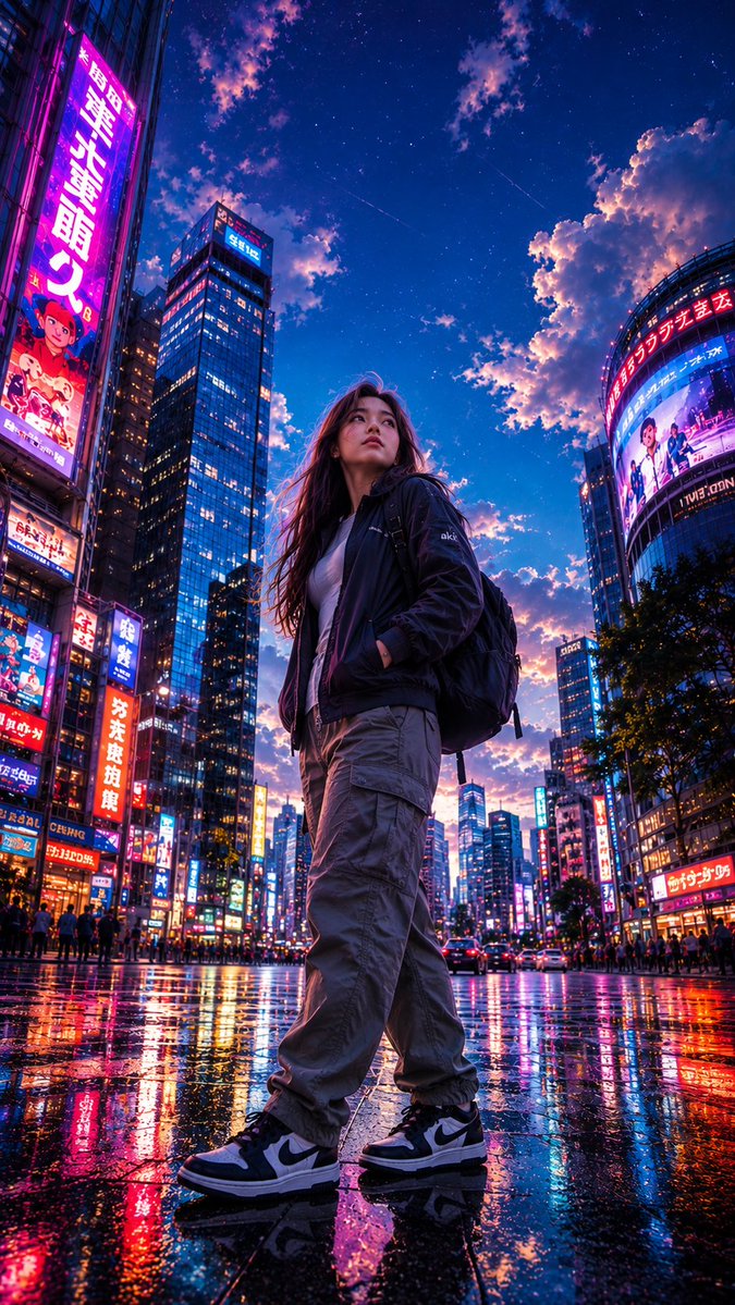 Fisheye Cyberpunk City Portrait example 2