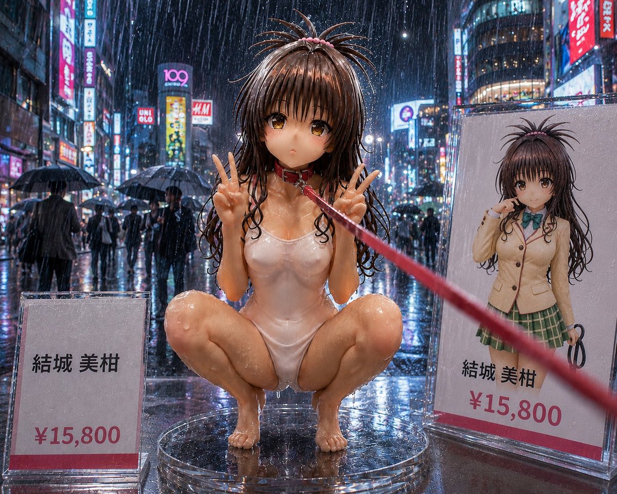 Rainy Tokyo Anime Figure Display