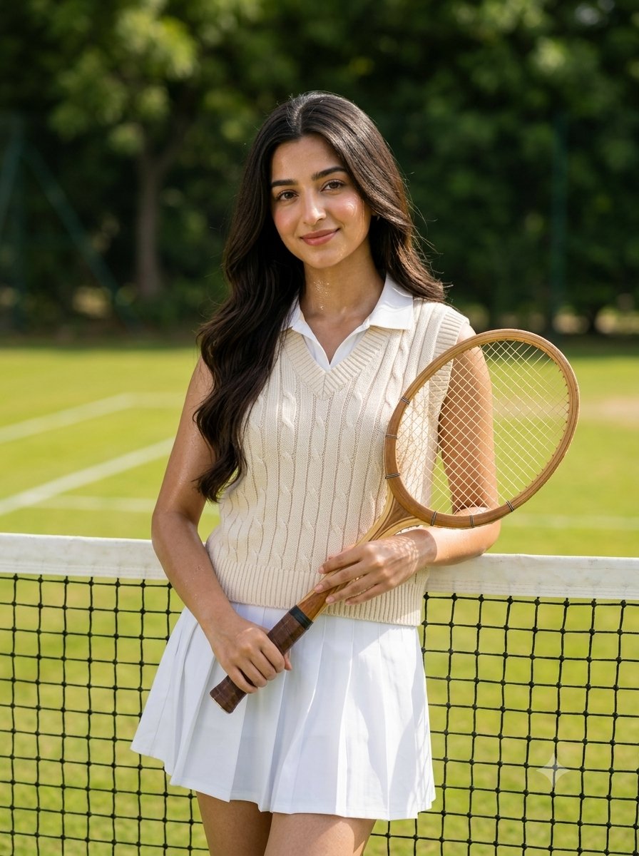 Sample output image for Old money tennis aesthetic portrait