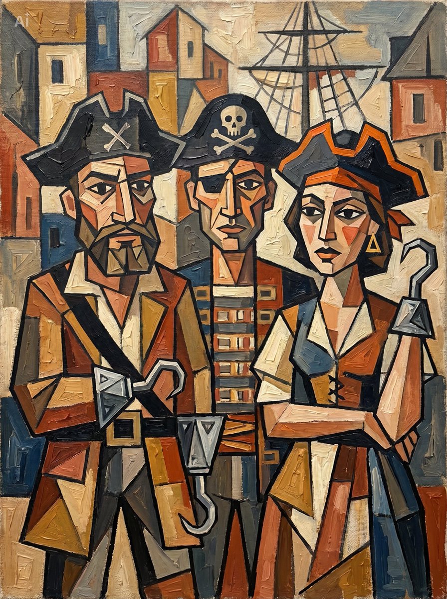 Sample output image for Cubist Pirate Oil Painting