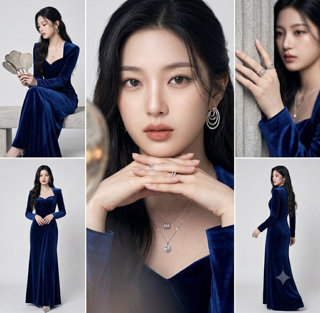 Sample output image for Royal Blue Velvet Fashion Collage