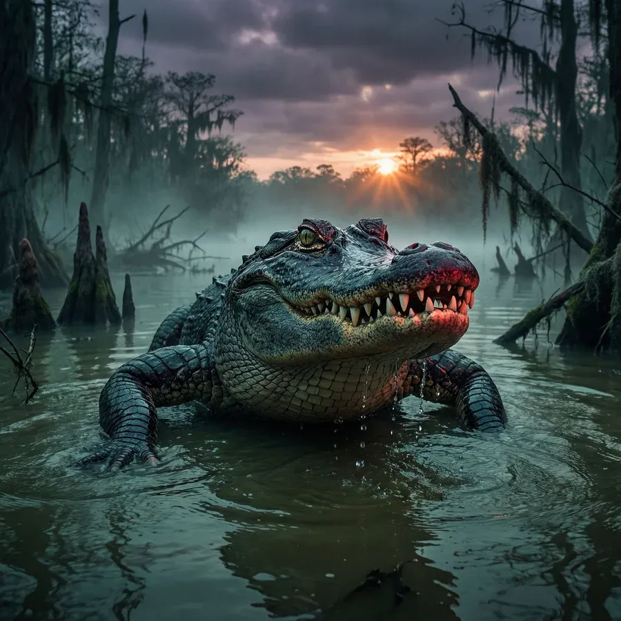 Sample output image for Alligator in Swamp Wildlife Photo