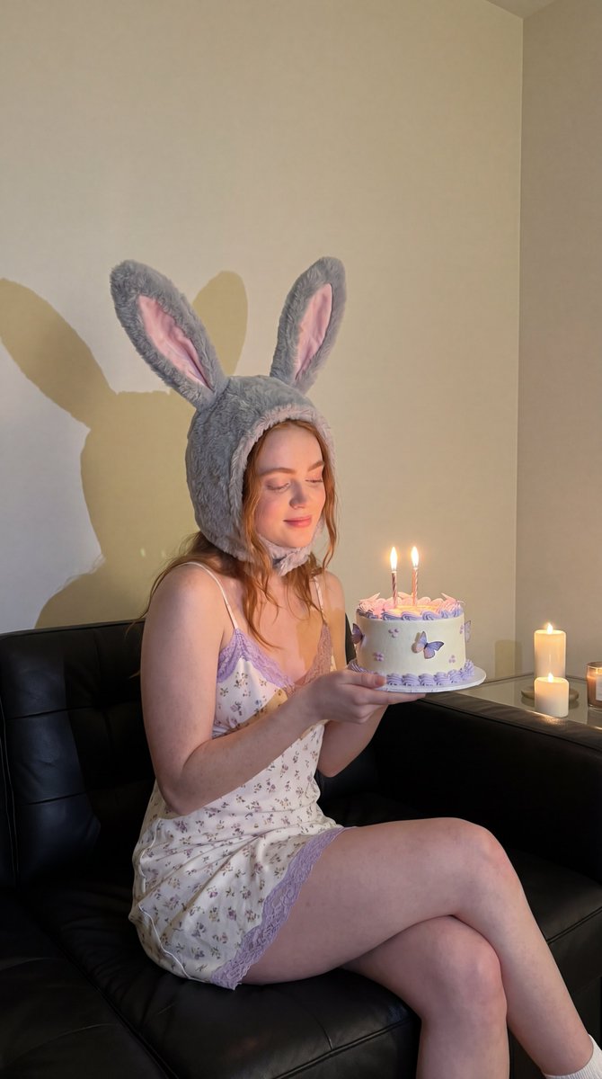 Sample output image for Whimsical Birthday Bunny Ears Portrait
