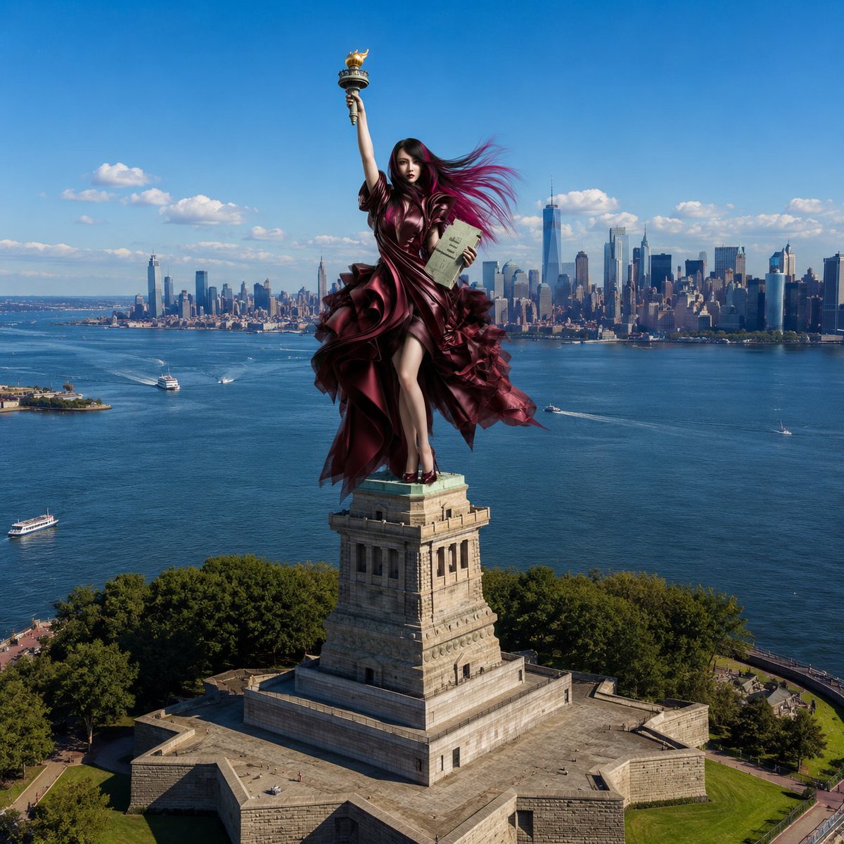 Statue of Liberty Subject Replacement AI image template preview