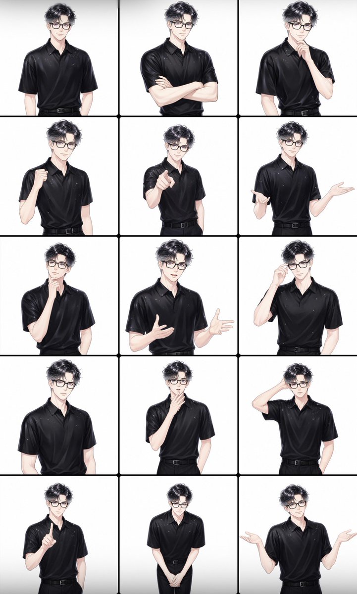 Male Presenter Avatar Pose Sheet