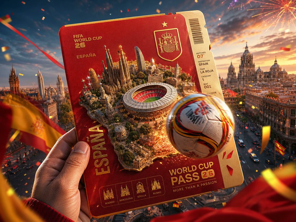 Spain World Cup Travel Pass Poster