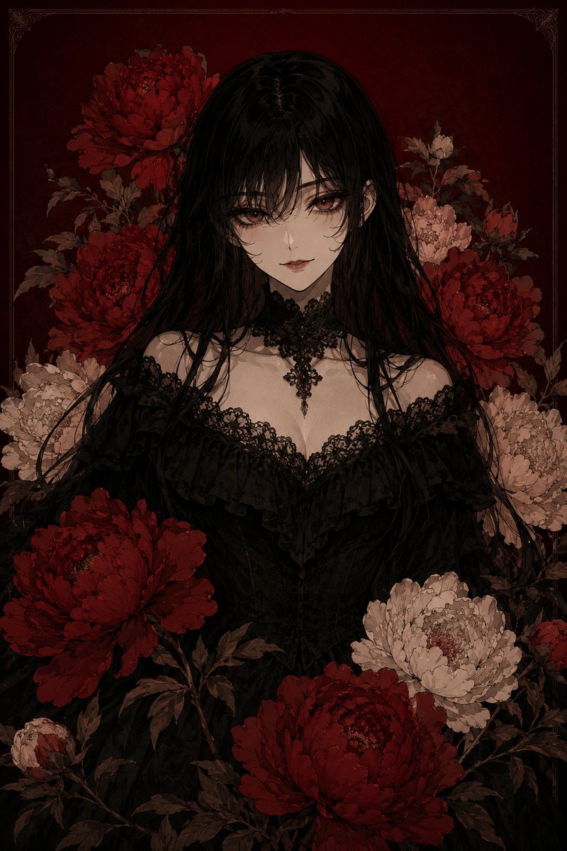 Gothic Peony Portrait