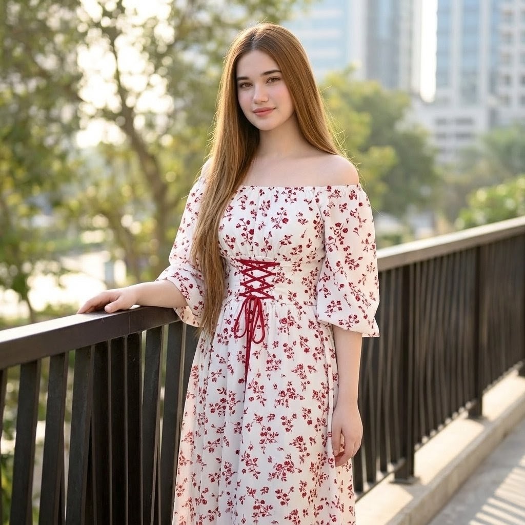 Outdoor Floral Dress Portrait