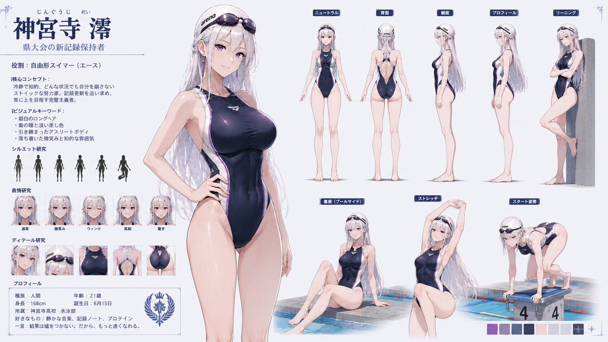 Anime Swimmer Character Sheet
