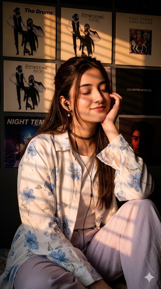 Sample output image for Cinematic Sunset Portrait with Vinyl Background