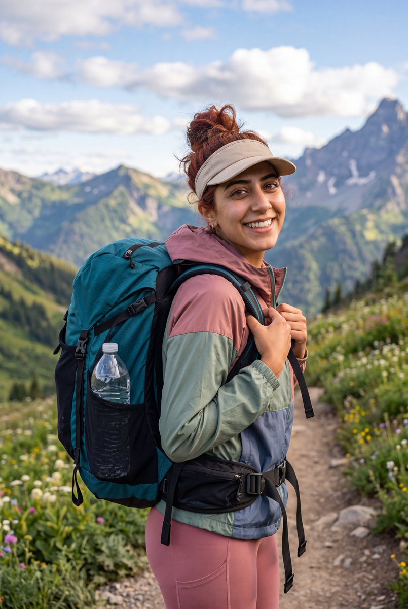 Sample output image for Alpine hiking lifestyle photography