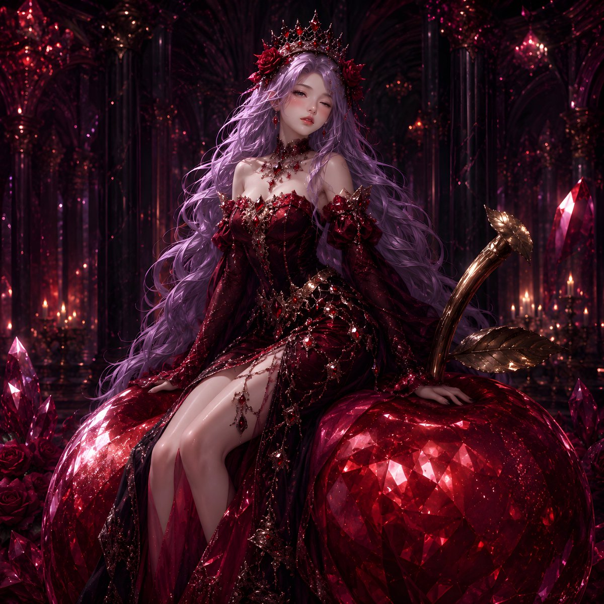 Sample output image for Gothic Rose Fantasy Queen Portrait